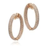 PENDIENTES ORO ROSA Y DIAMANTES