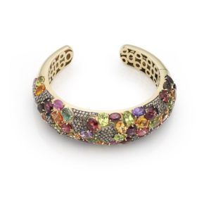 PULSERA ORO AMARILLO Y PIEDRAS