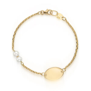 PULSERA ORO AMARILLO Y PERLAS